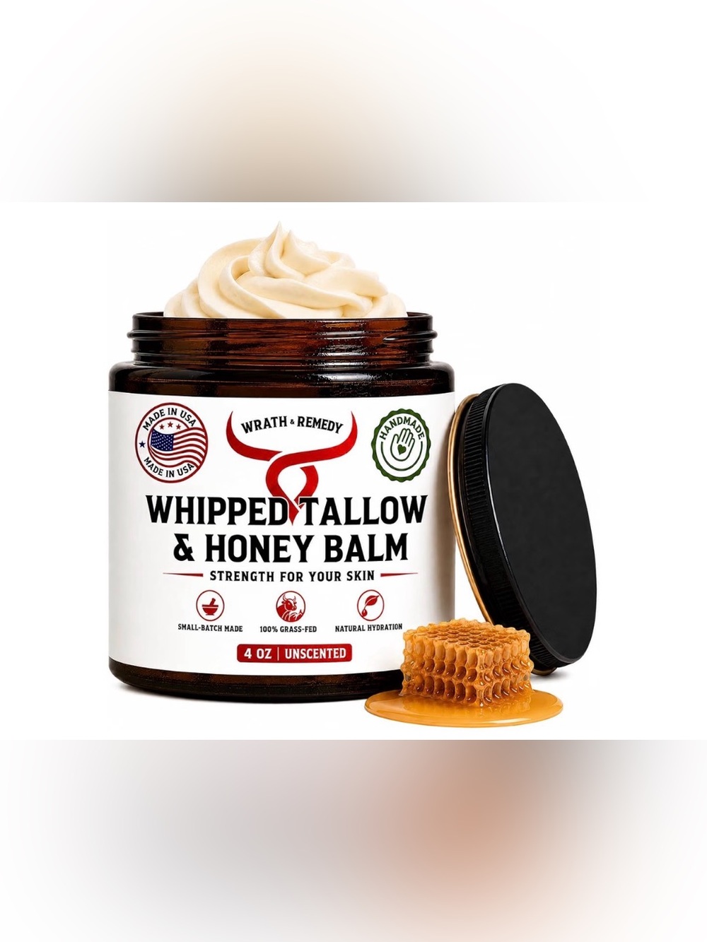 Whipped Tallow & Honey Balm - Unscented 4oz